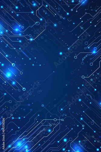 Dark Blue Background With Blue Lights