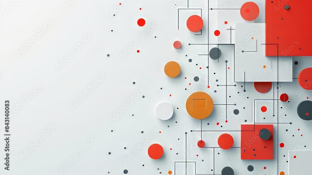 Abstract Geometric Shapes Design With Red, Orange, and White Colors Abstract Geometric Shapes Design With Red, Orange, and White Colors