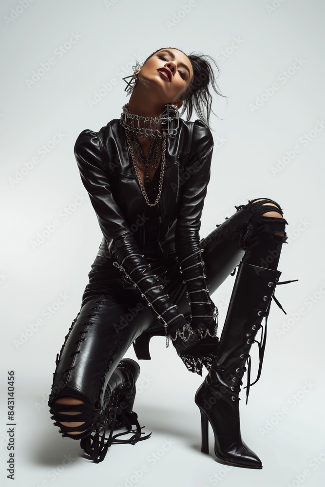 Fashionable and elegant lady, glamorous and stylish.