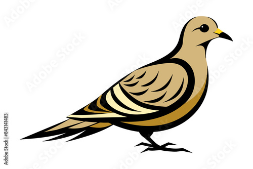 Mourning Dove different style vector illustration line art
