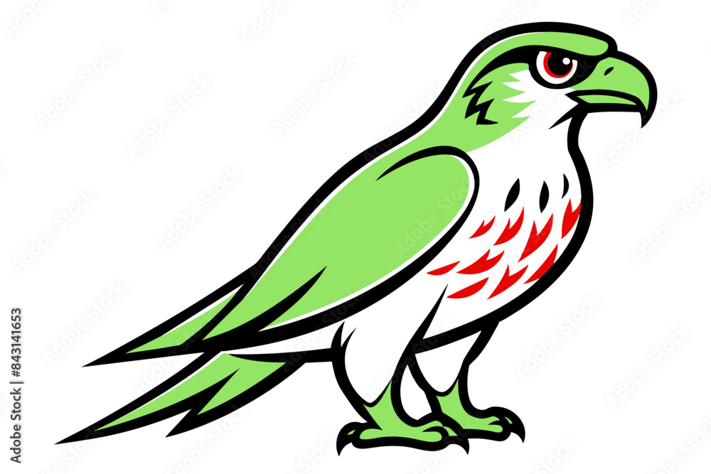 Red-tailed Hawk different style vector illustration line art