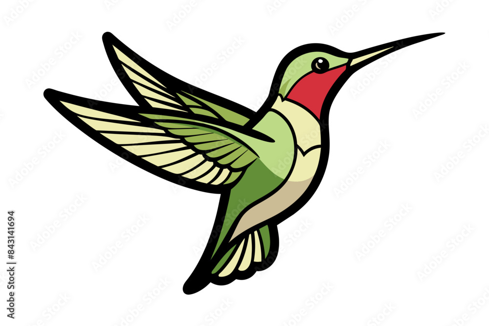 Ruby-throated Hummingbird different style vector illustration line art Ruby-throated Hummingbird different style vector illustration line art