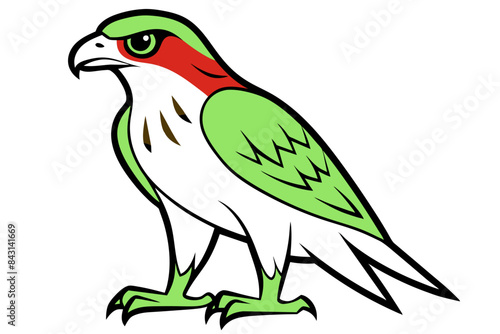 Red-tailed Hawk different style vector illustration line art