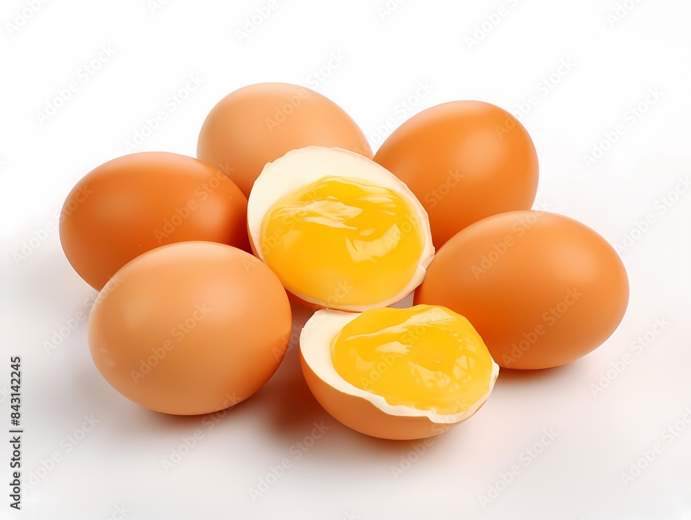 Eggs, isolate on white background, dicut PNG style Eggs, isolate on white background, dicut PNG style