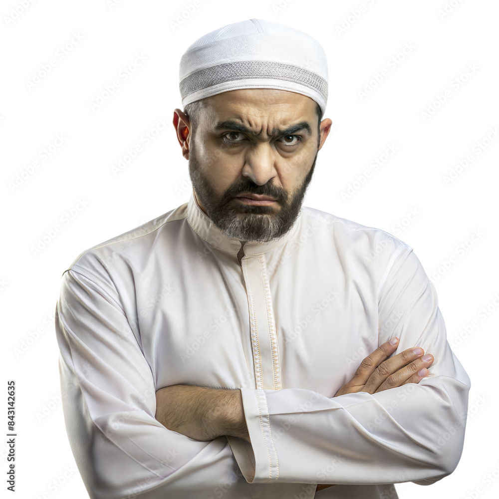 Angry Middle Eastern Man With Crossed Arms Angry Middle Eastern Man With Crossed Arms