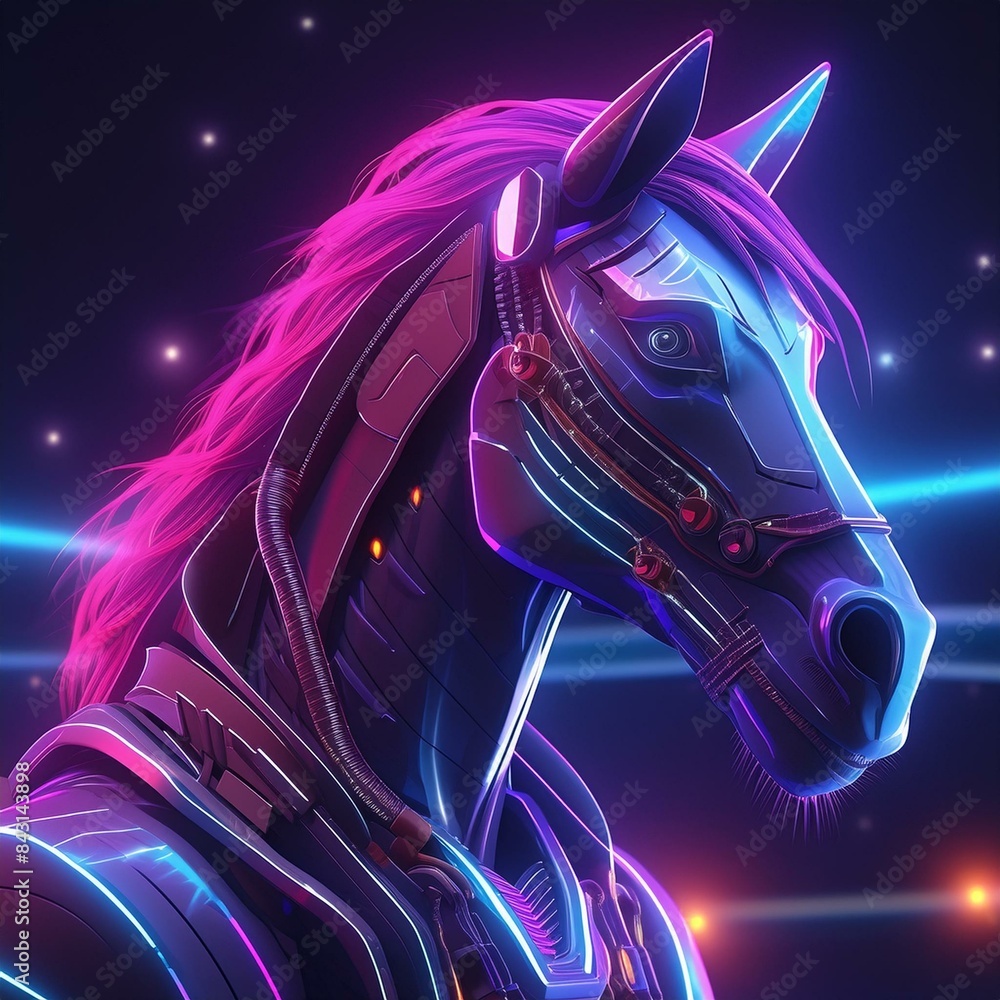 Horse in cyberpunk style Horse in cyberpunk style