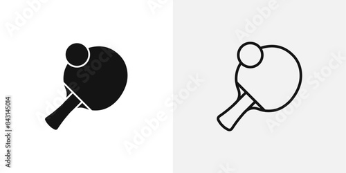 Ping pong vector icon set.