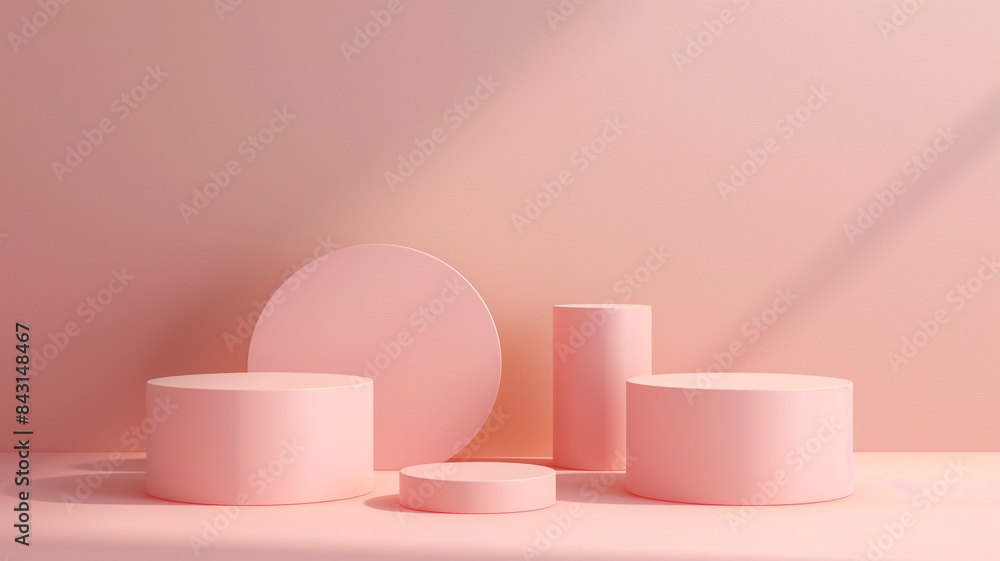 Sets Composition of steps realistic Minimal background. simple podium peach fuzz color background environment with copy space for product presentation. 3d rendering illustration. Sets Composition of steps realistic Minimal background. simple podium peach fuzz color background environment with copy space for product presentation. 3d rendering illustration.