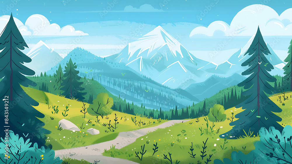 flat landscape illustration flat landscape illustration