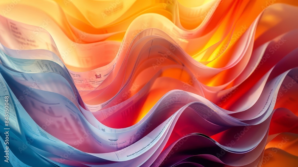 Abstract Wavy Paper Art Abstract Wavy Paper Art