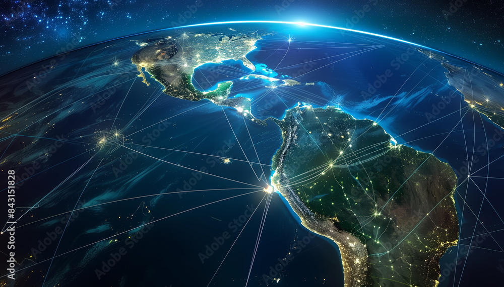 Connected World: Nighttime View of the Americas from Space Connected World: Nighttime View of the Americas from Space
