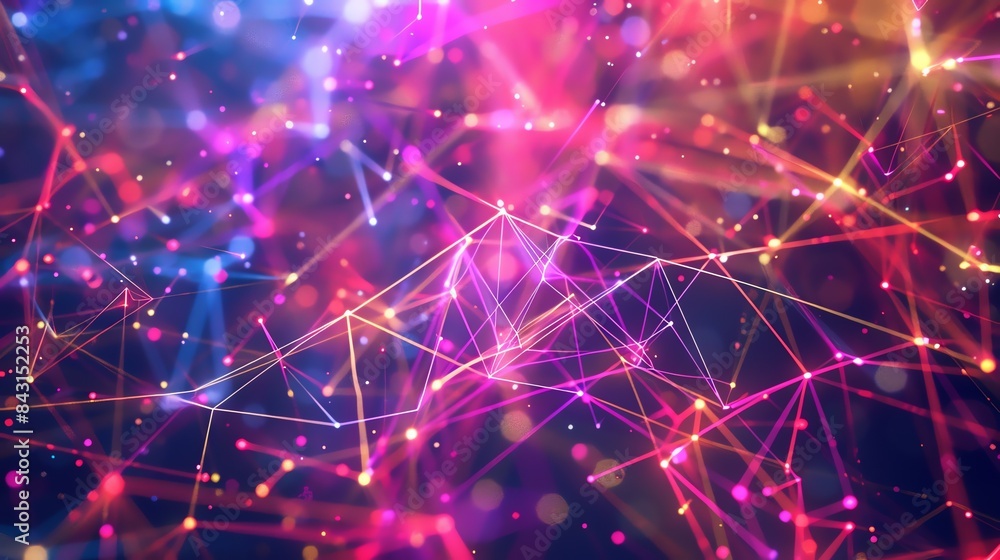 4K abstract background. Plexus fantasy. Glowing particles and lines in motion. 4K abstract background. Plexus fantasy. Glowing particles and lines in motion.