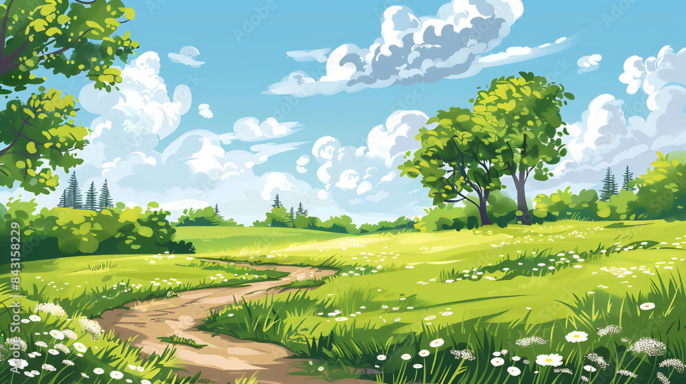Fototapeta premium landscape illustration