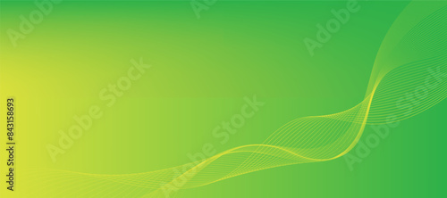 Modern abstract green gradient background with waves