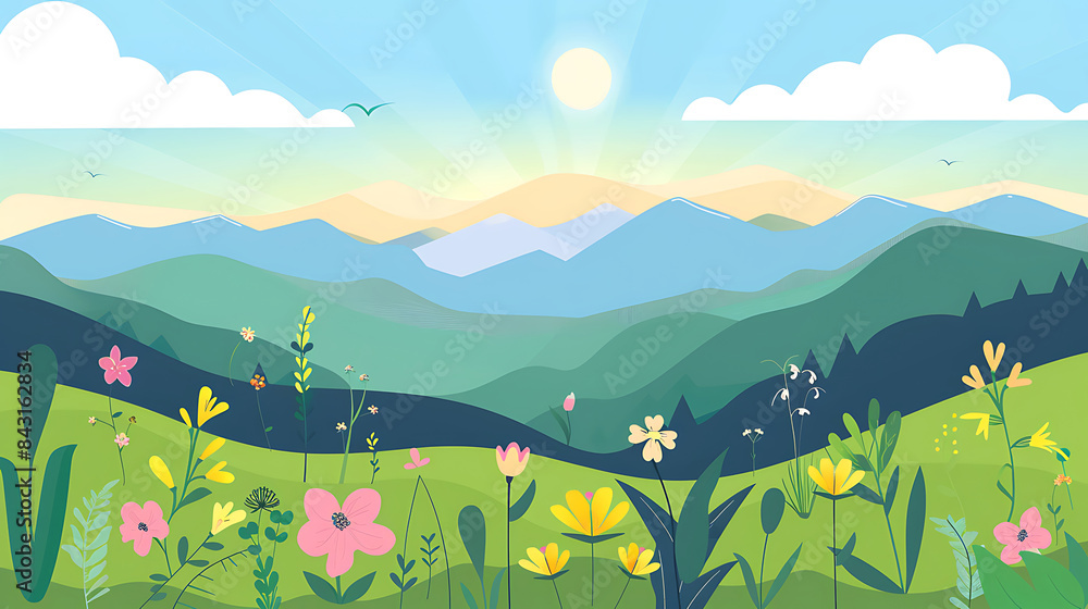 Fototapeta premium nature landscape illustration