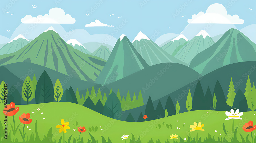 Obraz premium nature landscape illustration