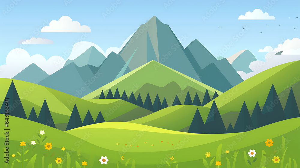 Obraz premium nature landscape illustration