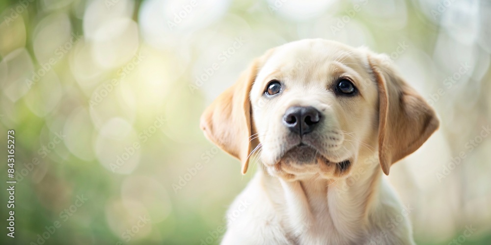 Adorable Labrador Puppy Gazing Up Close-Up Shot Adorable Labrador Puppy Gazing Up Close-Up Shot