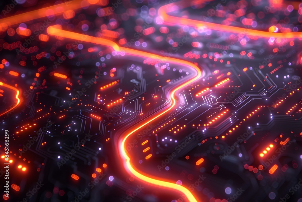 Neon-Lit Circuit Pathways Neon-Lit Circuit Pathways