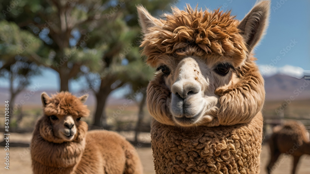 The cute animal alpaca, like small kind of camel The cute animal alpaca, like small kind of camel