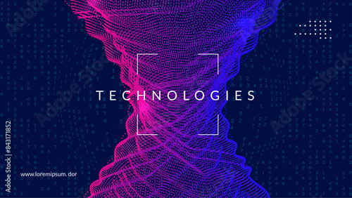 Digital Background. Science vector: digits of the future. Partial banner as a cover for cloud computing. Mobile analytics for global information security. Quantum Background.