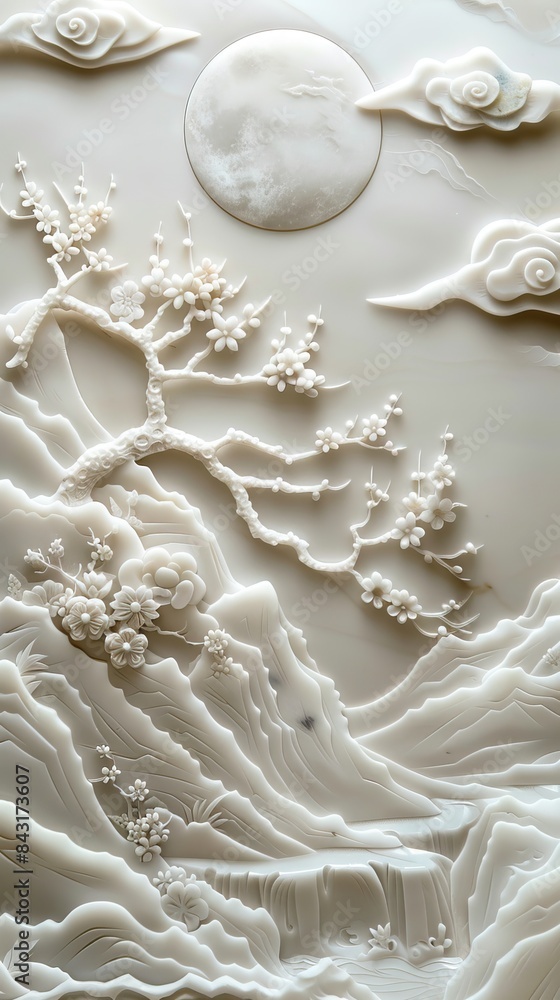 3d Chinese landscape Wallpaper Background golden art for digital printing wallpaper, mural, custom design wallpaper. AI generated illustration 3d Chinese landscape Wallpaper Background golden art for digital printing wallpaper, mural, custom design wallpaper. AI generated illustration