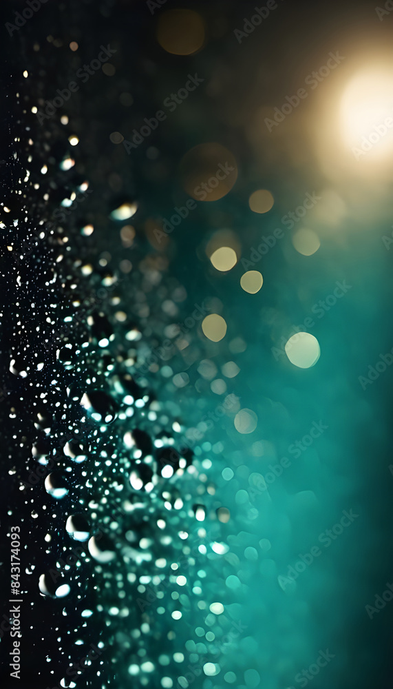 Drops of water on a green background with sun rays. Nature smartphone screen wallpaper Drops of water on a green background with sun rays. Nature smartphone screen wallpaper