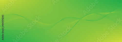 Modern abstract green gradient background with waves