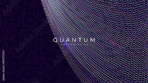 Quantum Background. Innovative science, futuristic intelligence. Cyber flow of education and automation. Analytical patterns for global energy. Digital Background.