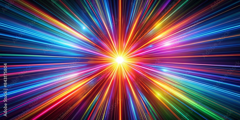 Colorful light rays bursting from center Colorful light rays bursting from center