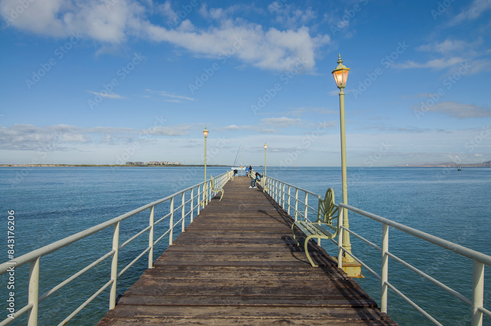 Obraz premium Dock where Queen Elizabeth of England arrived on February 22- 1983. La Paz Baja California Sur. Mexico