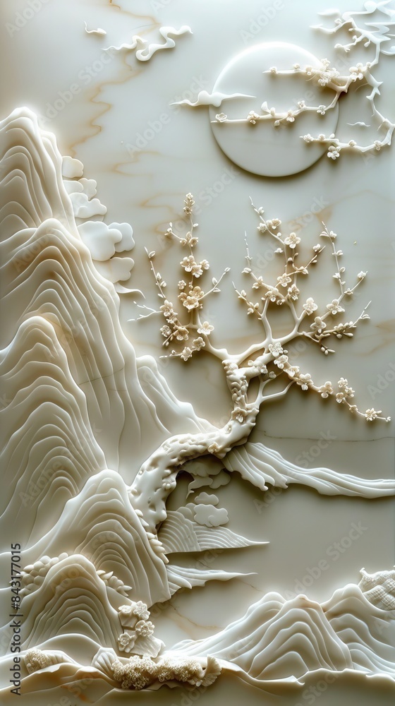3d Chinese landscape Wallpaper Background golden art for digital printing wallpaper, mural, custom design wallpaper. AI generated illustration 3d Chinese landscape Wallpaper Background golden art for digital printing wallpaper, mural, custom design wallpaper. AI generated illustration