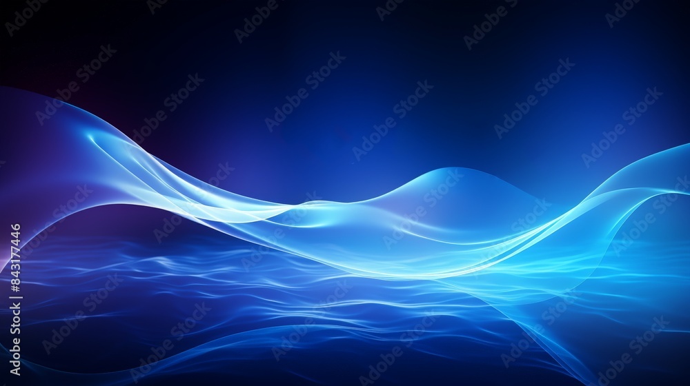 Abstract blue wave light background with flowing lines and smooth ...