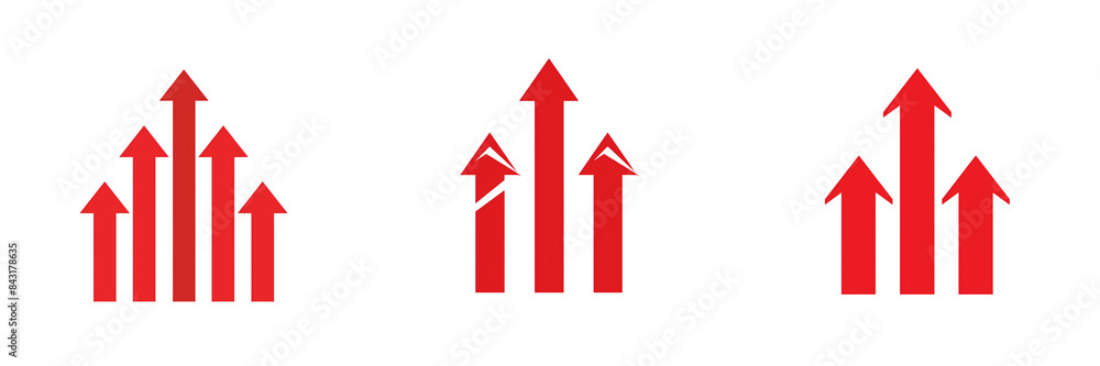 Red arrow graph on transparent background Red arrow graph on transparent background