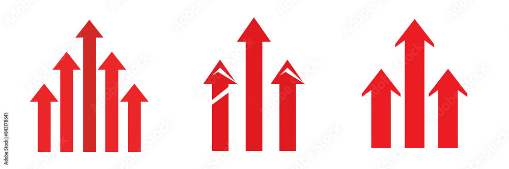 Red arrow graph on transparent background Red arrow graph on transparent background