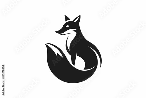 A minimalist Fox logo vector art illustration icon logo, with a Fox featuring a modern stylish shape with an underline © Ishraq