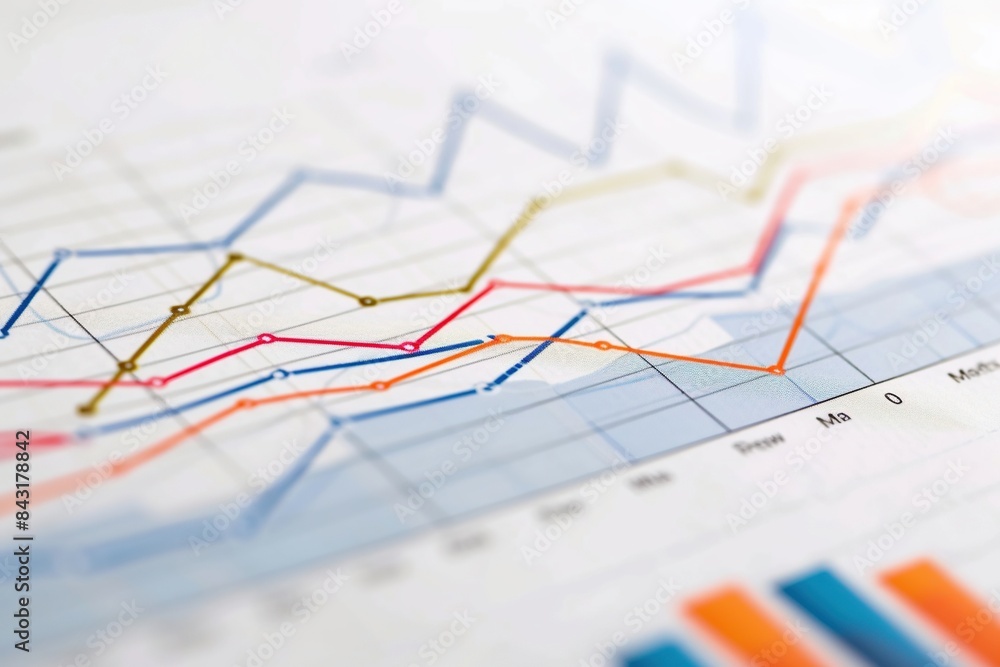 Graphs, charts and statistics on paper Graphs, charts and statistics on paper