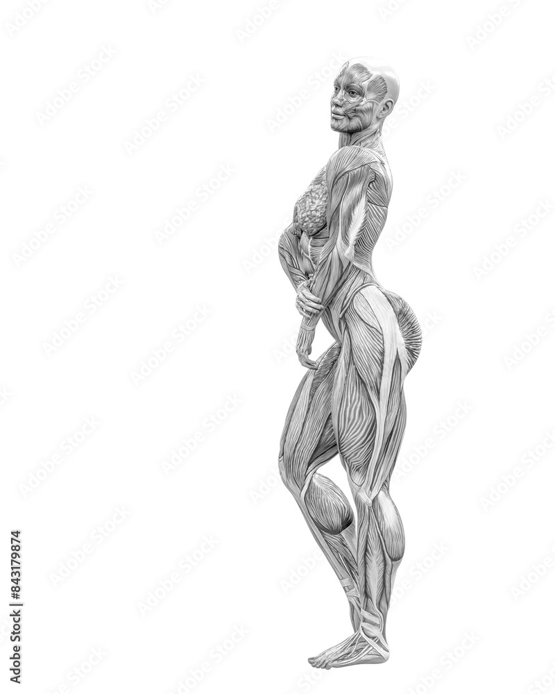 female swole muscle maps on standing up pose female swole muscle maps on standing up pose