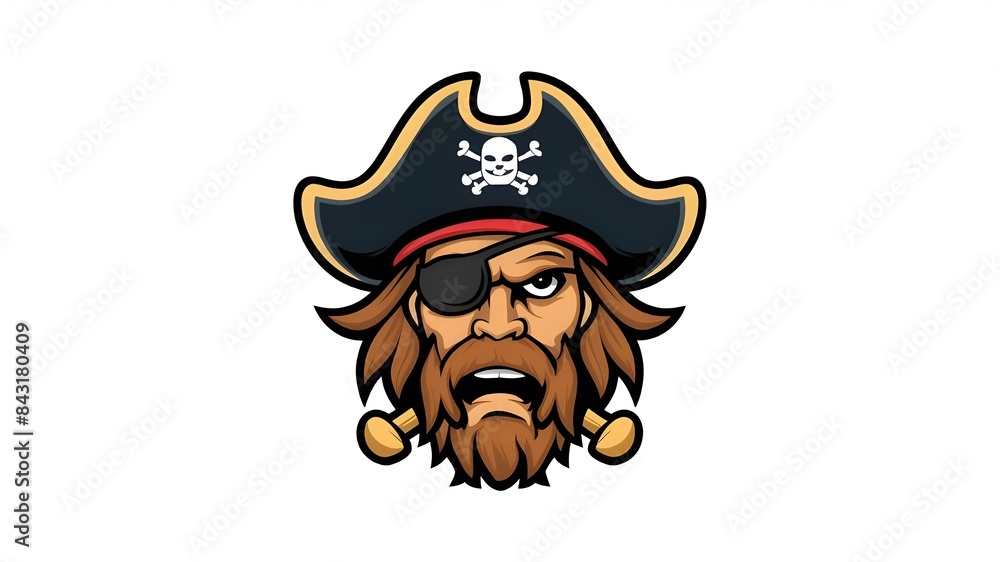 Corsair Mascot Head with Hat and Patch Corsair Mascot Head with Hat and Patch