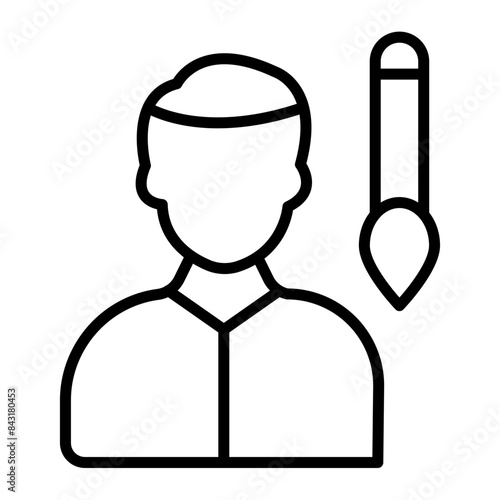 Artist Vector Line Icon