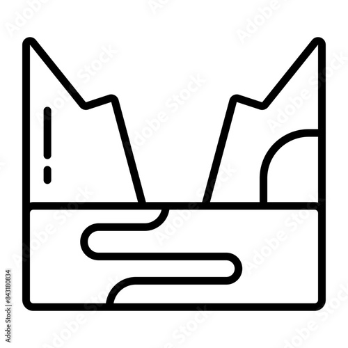 Fjord Vector Line Icon
