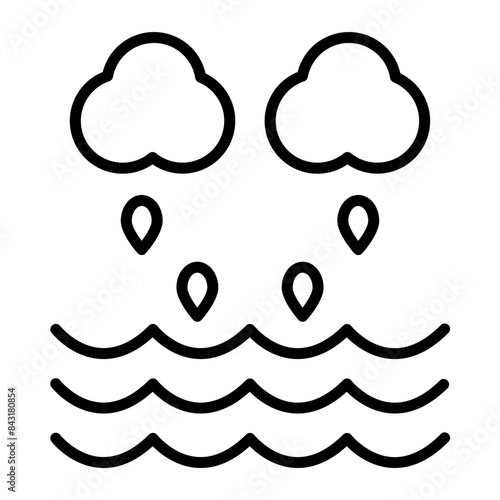 Rainstorm Vector Line Icon