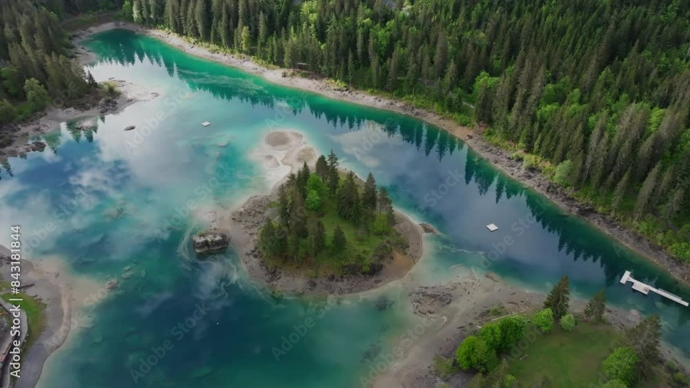 Caumasee, lake with turquoise water, Switzerland Caumasee, lake with turquoise water, Switzerland