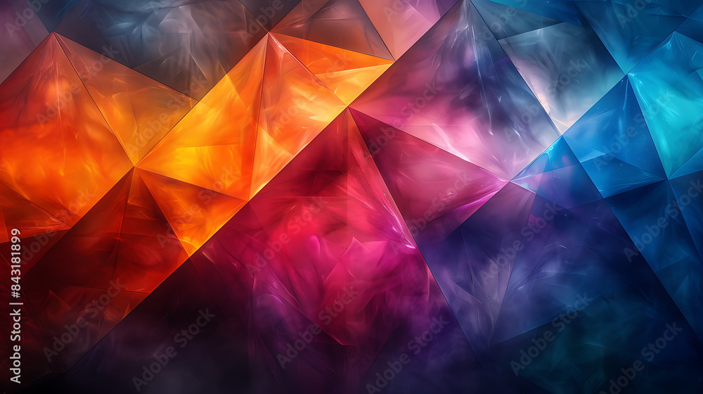 Vibrant Abstract Geometric Art with Triangles