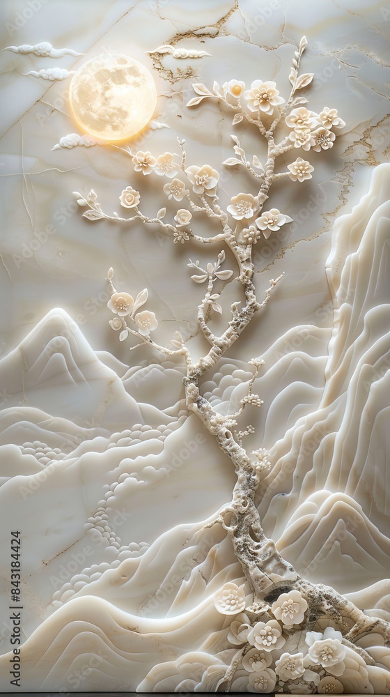 3d Chinese landscape Wallpaper Background golden art for digital printing wallpaper, mural, custom design wallpaper. AI generated illustration 3d Chinese landscape Wallpaper Background golden art for digital printing wallpaper, mural, custom design wallpaper. AI generated illustration