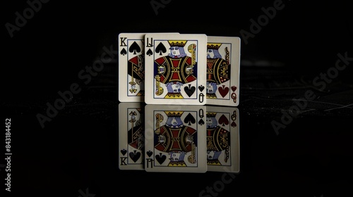 Four cards with kings on them