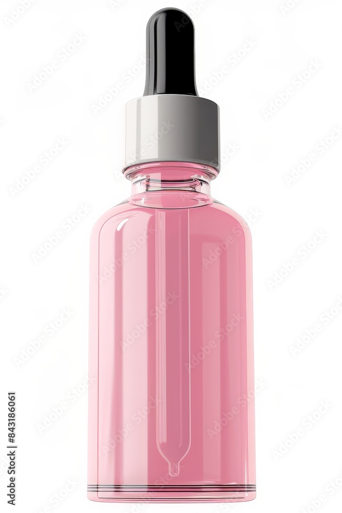 High-resolution 4K image showcasing a pink dropper bottle for beauty and skincare products. High-resolution 4K image showcasing a pink dropper bottle for beauty and skincare products.