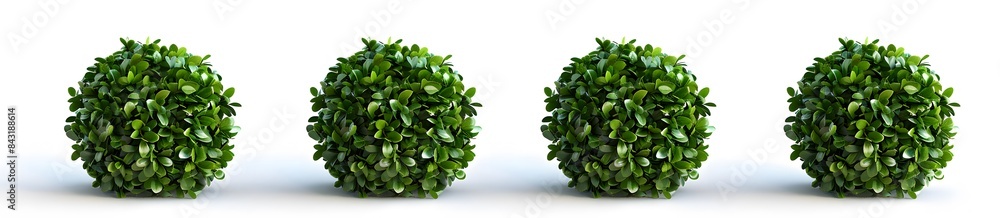 Fototapeta premium green boxwood bushes in different angles 