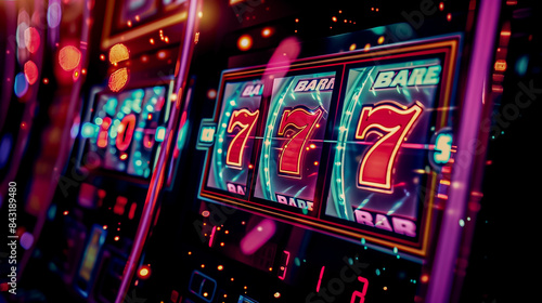Online casino mobile app banner with 777 big win slot machine. Poster with online casino mobile app and 777 jackpot.