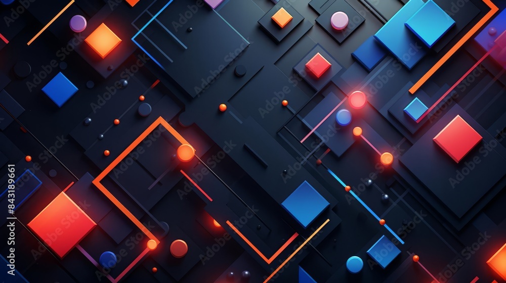 Vibrant abstract geometric shapes in neon colors Vibrant abstract geometric shapes in neon colors